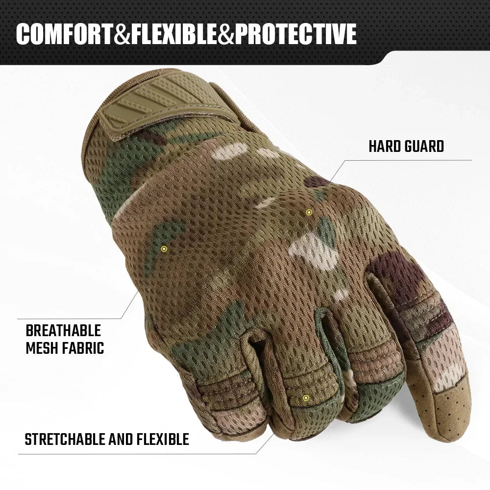 Tactical Gloves Touch Screen Outdoor Sports Cycling Hiking Camping Hunting Shooting Combat Airsoft Work Non-slip Protective Gear - Arsenal Tático