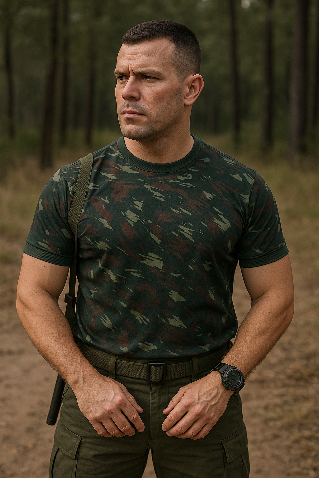 Camiseta Tática Militar Camuflada Padrão Exército- Malha Dryfit