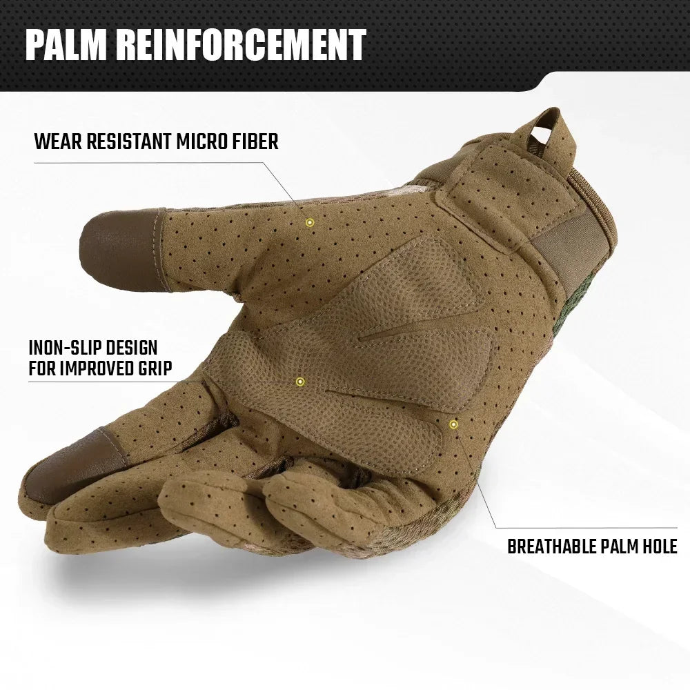 Tactical Gloves Touch Screen Outdoor Sports Cycling Hiking Camping Hunting Shooting Combat Airsoft Work Non-slip Protective Gear - Arsenal Tático
