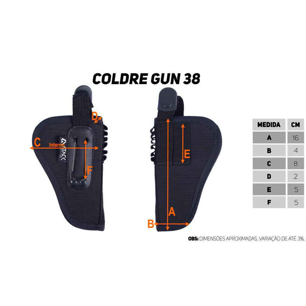 Coldre de Cintura Velado Revólver 38